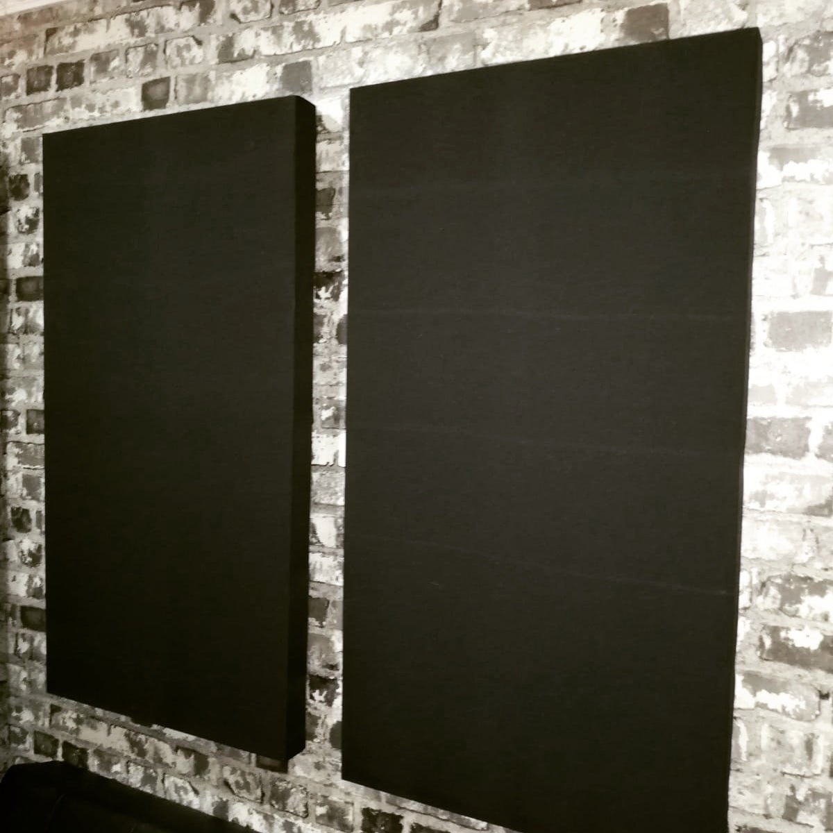 Black Upholstered acoustic wall panels